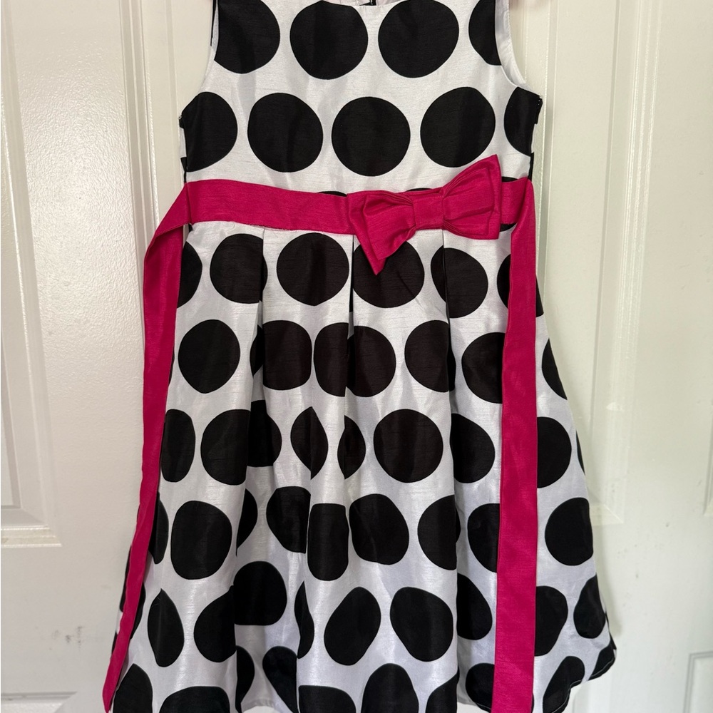 Cherokee Black and White Pleated Tie Front Sundress